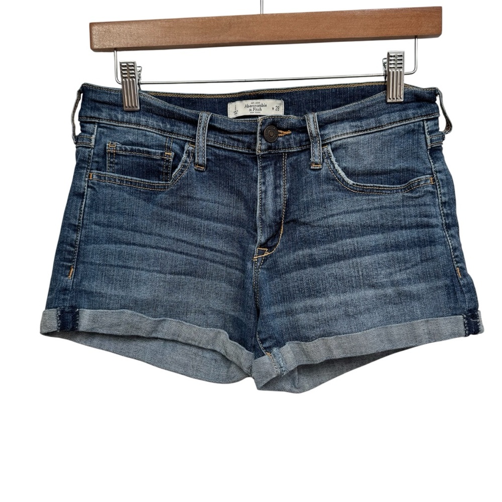 Abercrombie & Fitch Y2K‎ Low Rise Micro Mini Jean Shorts Women 6 28 Summer